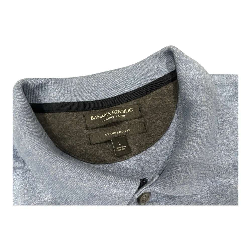 Banana Republic Standard Fit Large Men's Heather Gray Polo Shirt